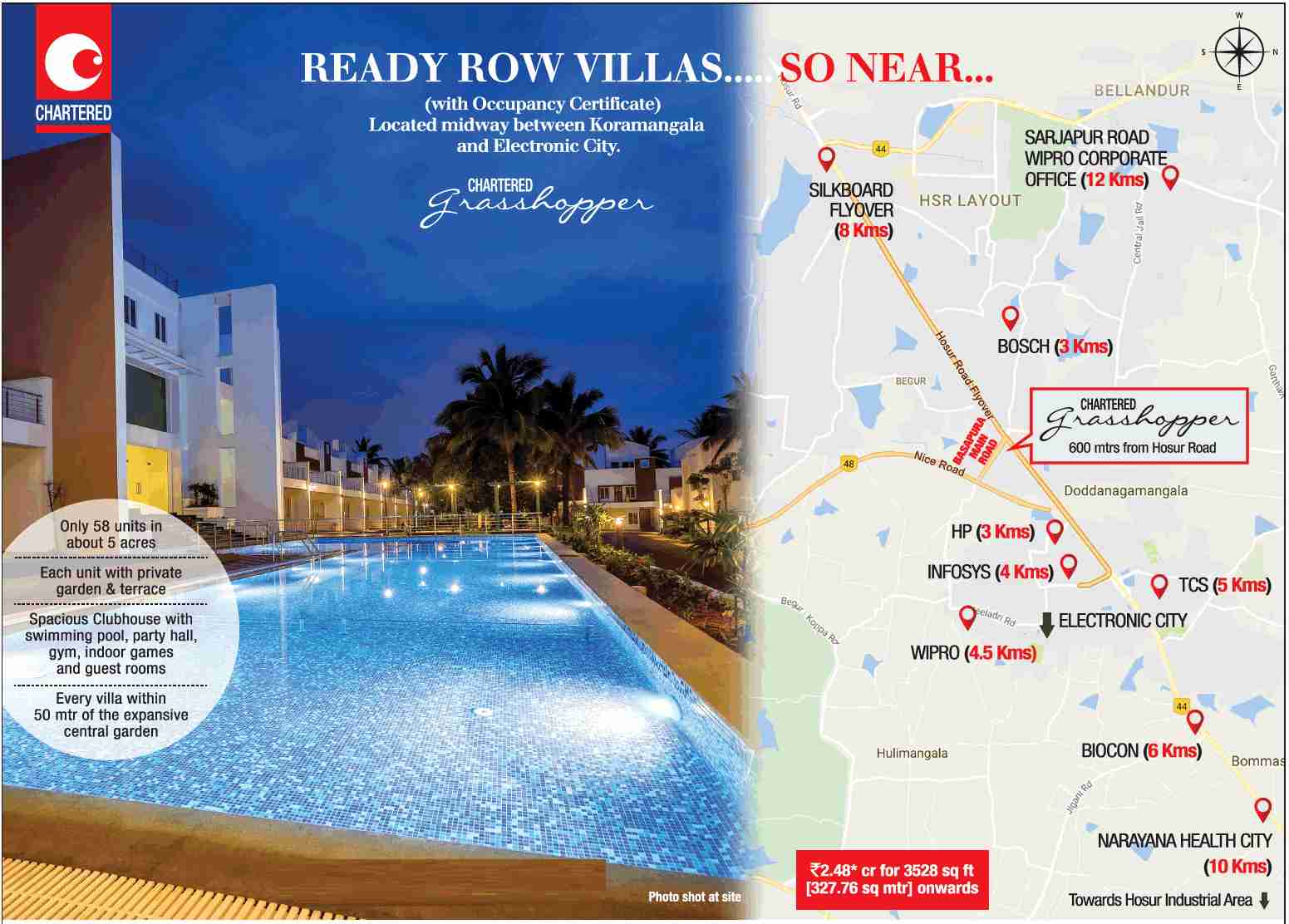 Reside at ready row villas at Chartered Grasshopper in Bangalore Update
